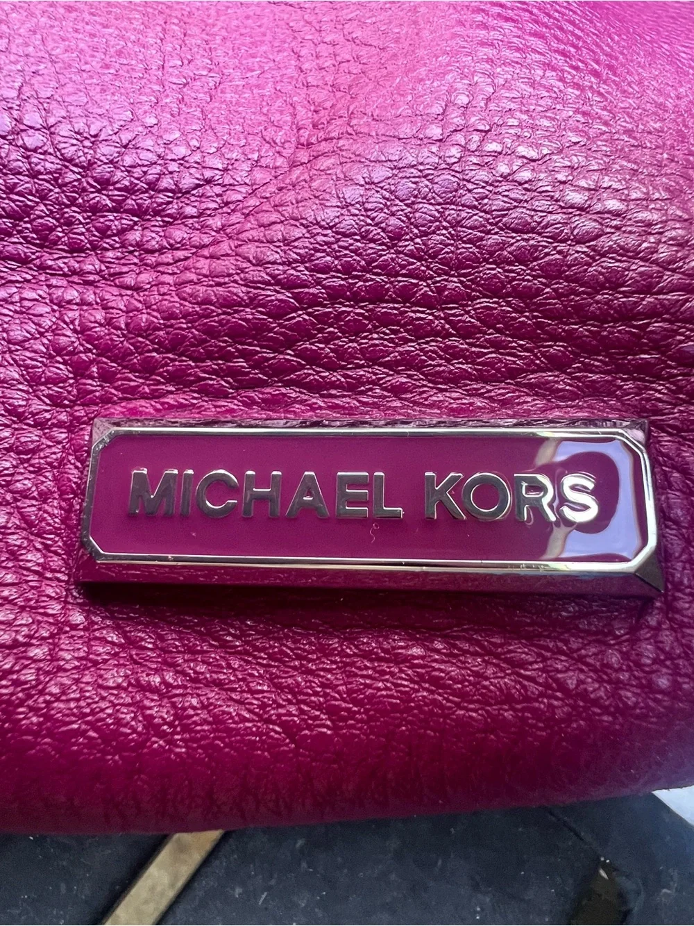 Michael Kors Fuchsia Pebbled Leather Hobo with Braided Strap